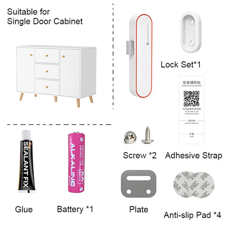 Lisslune | Keyless Smart Cabinet Lock with Bluetooth APP Unlock, Key Share, Easy Installation & Long Standby Time, for Cabinets