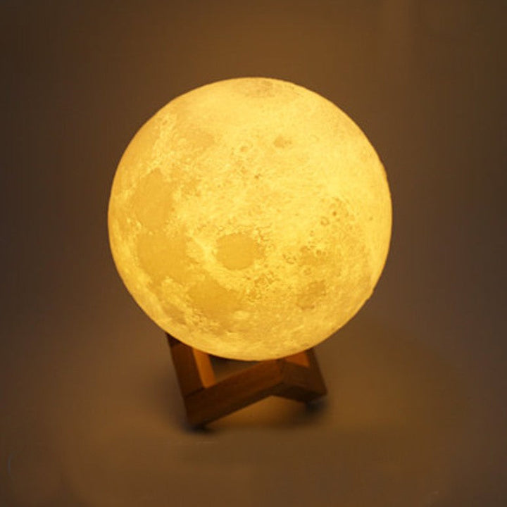 Lisslune | Rechargeable 3D Moon Night Light, with Touch Control & USB Charging Cable, Best Gift for Friends, Kids and More