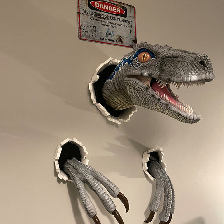 Lisslune | Wall Bursting Velociraptor Decorations