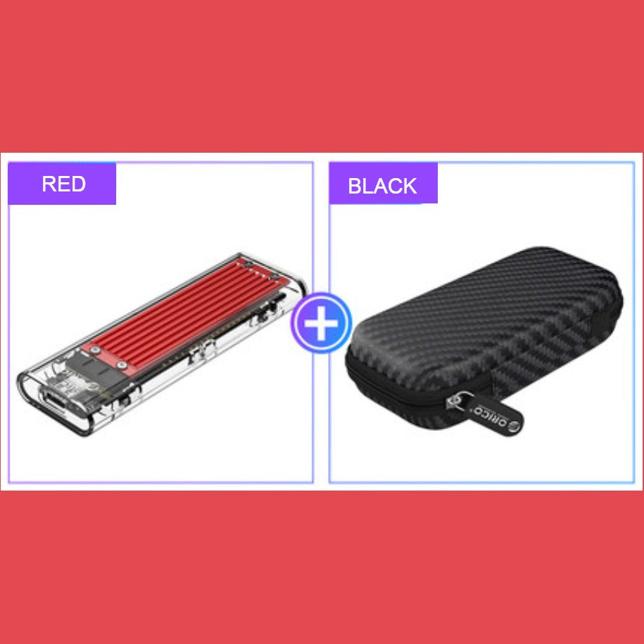 Lisslune | Transparent Portable SSD Enclosure, with Storage Bag, Simple Installation, Fast File Transfer, Auto-Sleep, for Study & Work