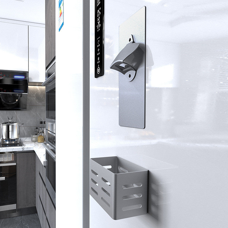 Lisslune | Magnetic Fridge-mounted Bottle Opener & Cap Catcher, for Kitchen, Bar, Gift & More