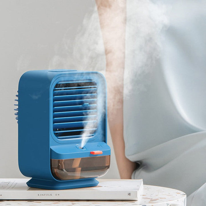 Lisslune | 2-in-1 Rechargeable Compact Desk Fan & Humidifier, with 3 Speed Settings, for Home & Office