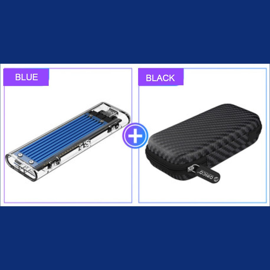 Lisslune | Transparent Portable SSD Enclosure, with Storage Bag, Simple Installation, Fast File Transfer, Auto-Sleep, for Study & Work