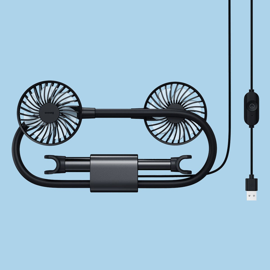 Lisslune | Car Headrest Cooling Fan, with 2-Speed, 360¬∞ Rotatable Design & 1.5m USB Cable, for Front & Back Seats