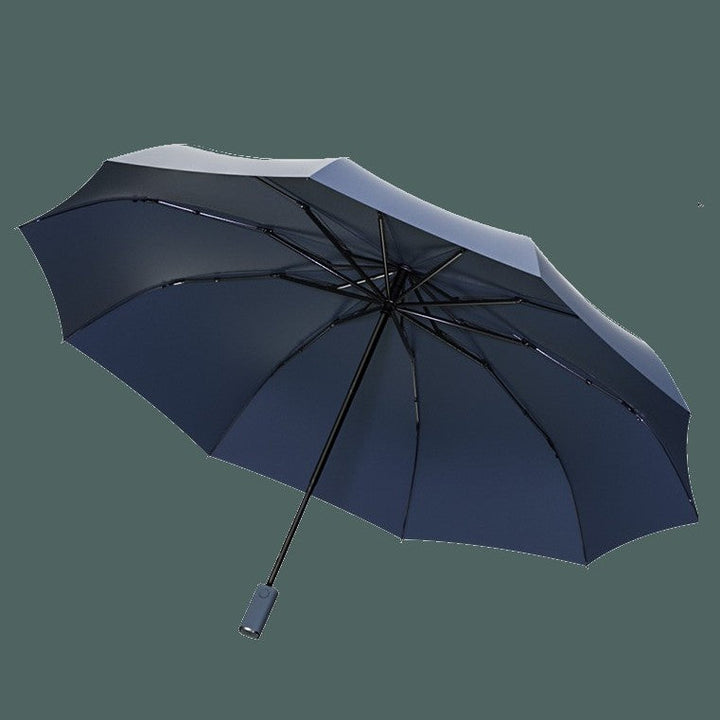 Lisslune | Automatic Umbrella, with Built-in LED Lighting, 100-Day Long Standby & 10 Ribs, for Heavy Rain, Night, Outdoor & More