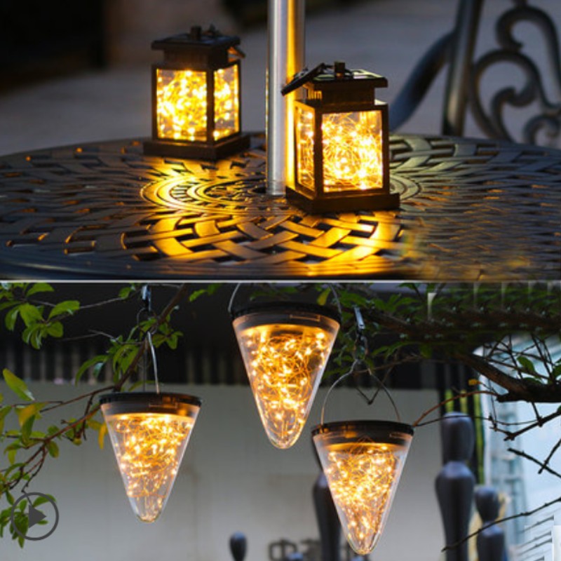 Lisslune | Solar Outdoor LED Decorative Lights, with Clip, Auto ON/OFF & No Wire Required, for Backyard, Balcony, Driveway & More (4-Pack)