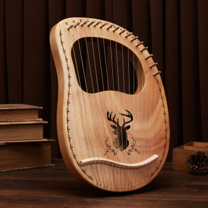 Lisslune | Classy 16-String Lyre Harp with Metal Strings, Tuning Wrench, Spared Strings, Manual and Bag, for Beginners and Professionals