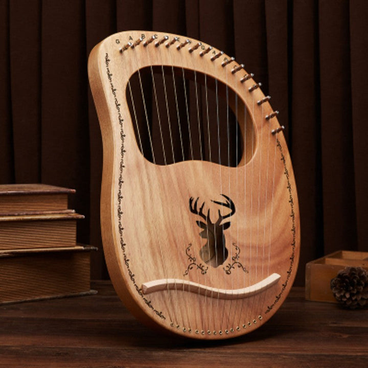 Lisslune | Classy 16-String Lyre Harp with Metal Strings, Tuning Wrench, Spared Strings, Manual and Bag, for Beginners and Professionals