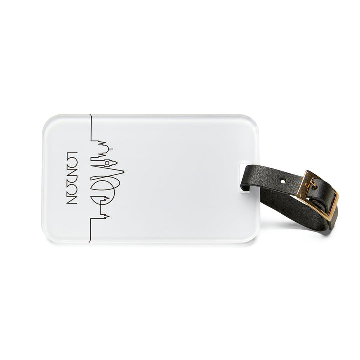 Lisslune | Elegant Explorer's London Luxe Acrylic Luggage Tag Set with Adjustable Leather Strap - Travel in Style!
