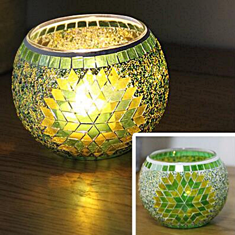 Lisslune | European Retro Glass Mosaic Tealight Holder