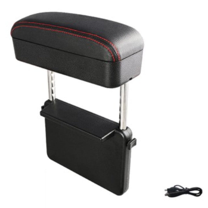 Lisslune | 3-in-1 Universal Adjustable Car Armrest Storage Box, with Arm Support, Wireless Charging & Item Storage, for Long Distance Drive (1PC)