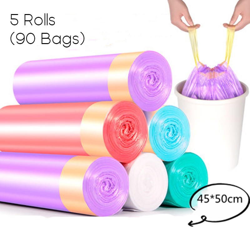 Lisslune | Unscented Ultra Strong Drawstring Trash Bags, for Kitchen, Bathroom, Office & More