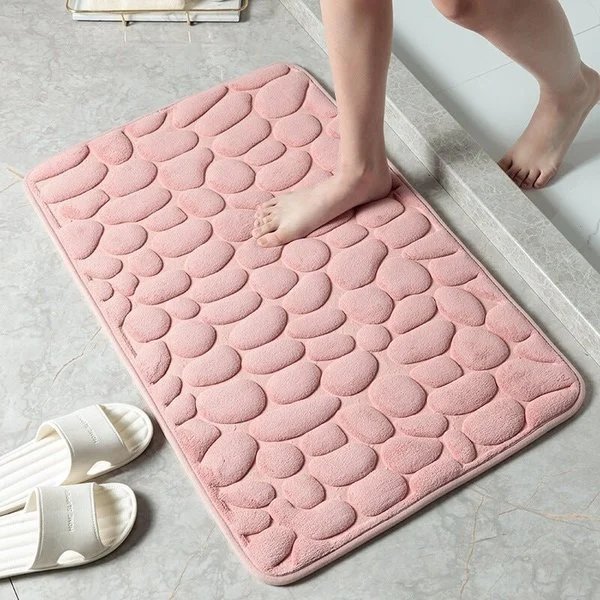 Lisslune | Cobblestone Embossed Bathroom Bath Mat