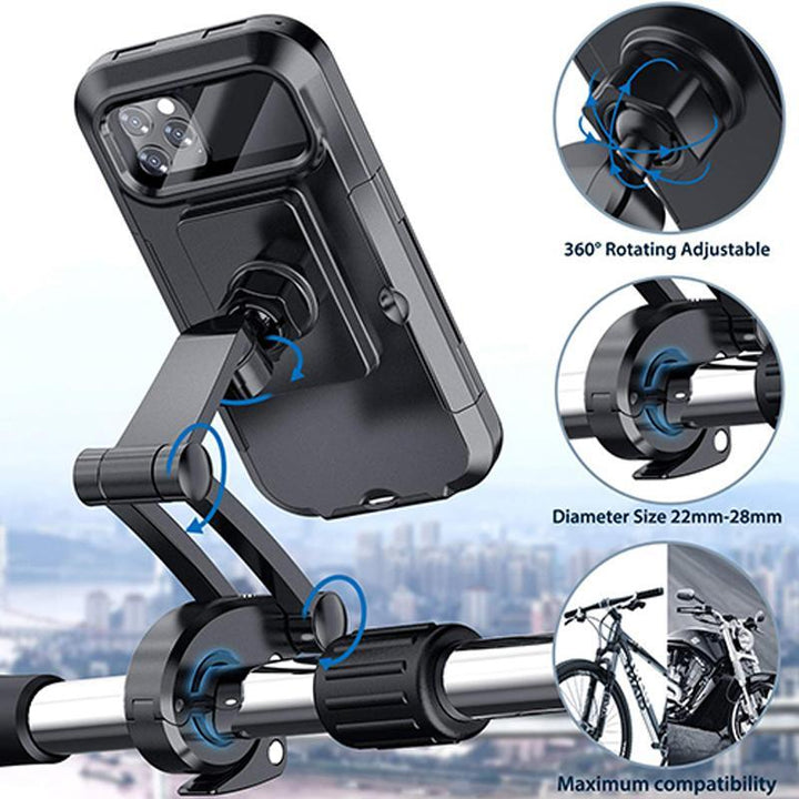 Lisslune | RideCharge Pro – Waterproof Phone Holder with USB and 15W Wireless Charging for Bicycle and E-Bike
