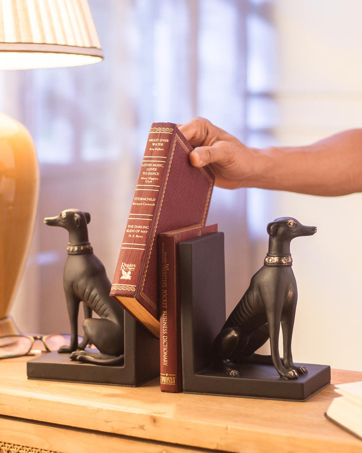 Lisslune | Guard Dog Bookend Set - Black