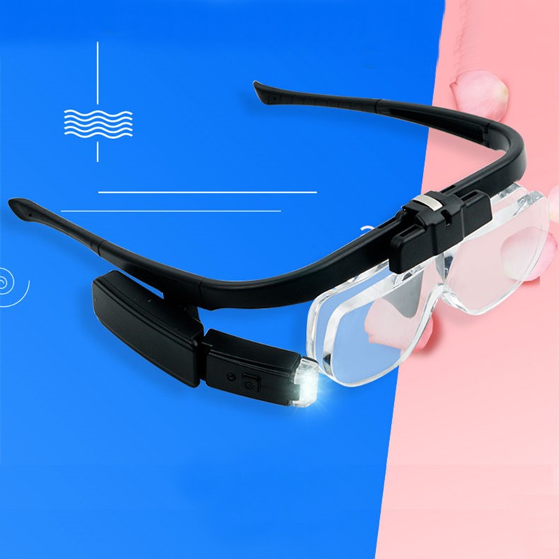 Lisslune | Portable Wearable LED Magnifying Glasses, with Adjustable Light Angle & Replaceable Lenses