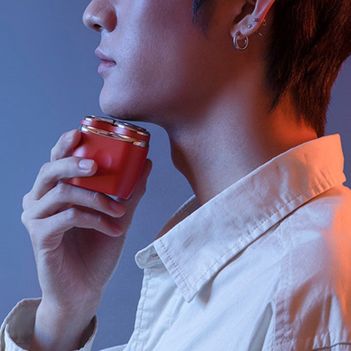 Lisslune | Mini Rechargeable Portable Cordless Electric Rotary Face Shaver, for Travelling, Office & Gym
