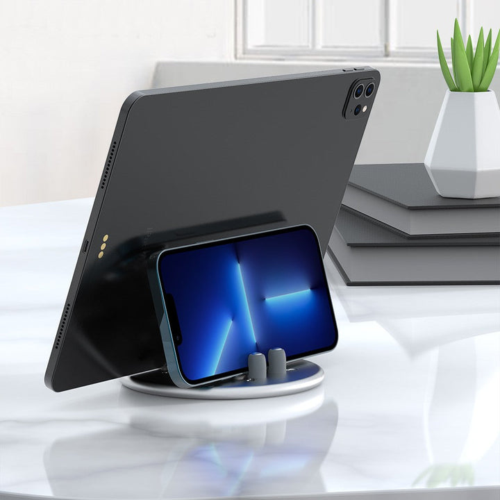 Lisslune | Adjustable Round Vertical Laptop Stand with Multiple Slots, for Laptop, Tablet, Phone
