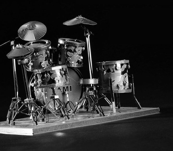 Lisslune | 3D Metal Craft Cast Drum Set Puzzle, with Sophisticated Laser Cut, Best Gift for Kids and DIY Fan