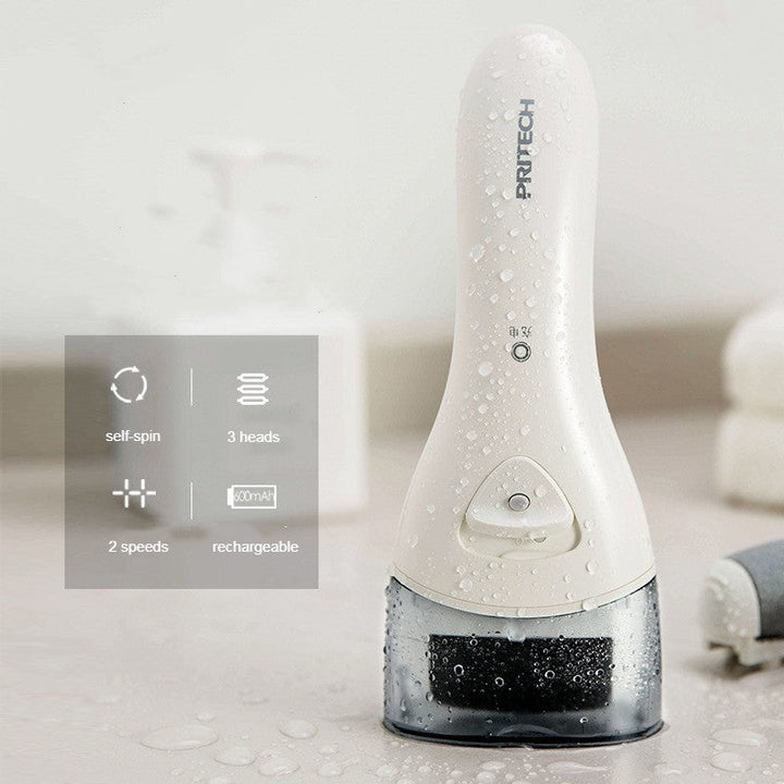 Lisslune | Rechargeable Waterproof Electric Foot File, with 2 Speed, LED Light & Replacement Rollers