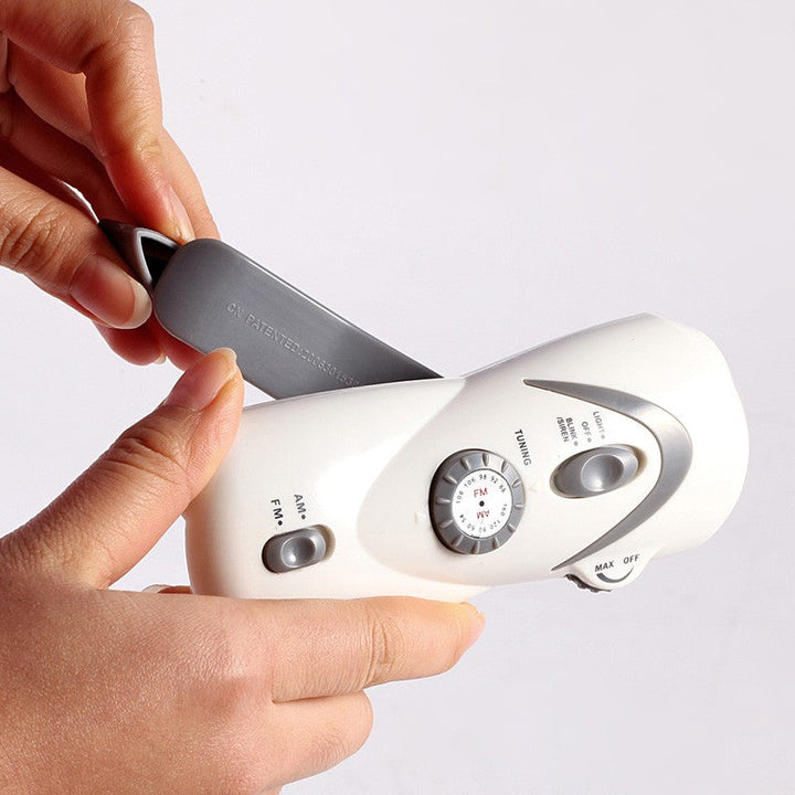 Lisslune | Portable Hand Crank Self-Powered Flashlight & Radio, with Flash Alarm, LED Lighting & Power Bank Function, for Camping, Adventure and More