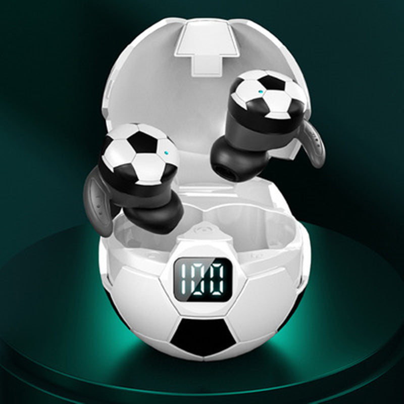 Lisslune | TWS Bluetooth5.1 Wireless Earbuds, with Unique Football Design, LED Battery Display & Lanyard