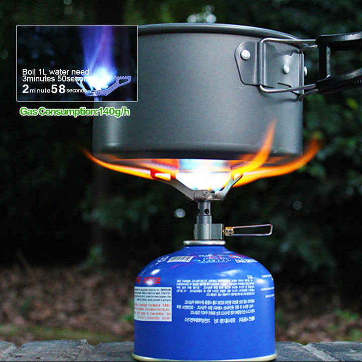 Lisslune | Foldable Portable Titanium Alloy Mini Camping Furnace Stove, for Outdoor Cooking & Picnic
