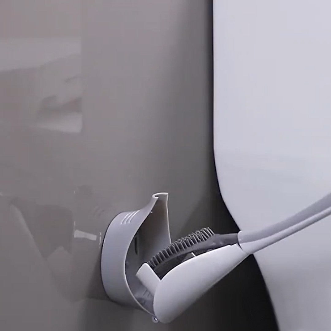 Lisslune | Wall Mounted Toilet Brush Set, with Holder, Soft Bristles & No-punch Installation