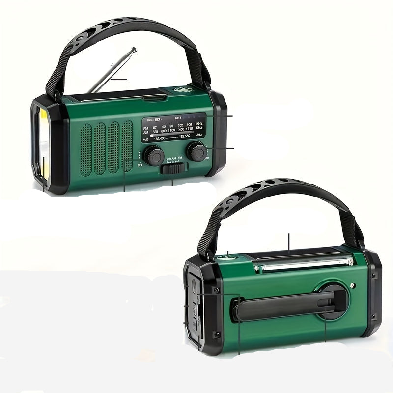 Lisslune | Solar emergency radio with power bank – crank radio with LED flashlight for camping & outdoor
