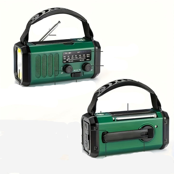 Lisslune | Solar emergency radio with power bank – crank radio with LED flashlight for camping & outdoor