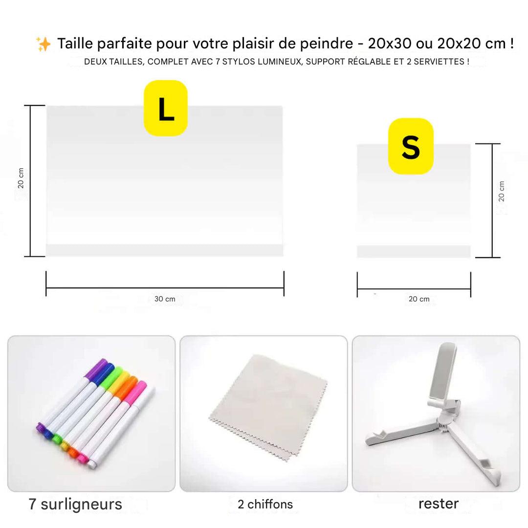 Lisslune | Kiddli LED Drawing Board – Reusable Writing Board with Light Pen
