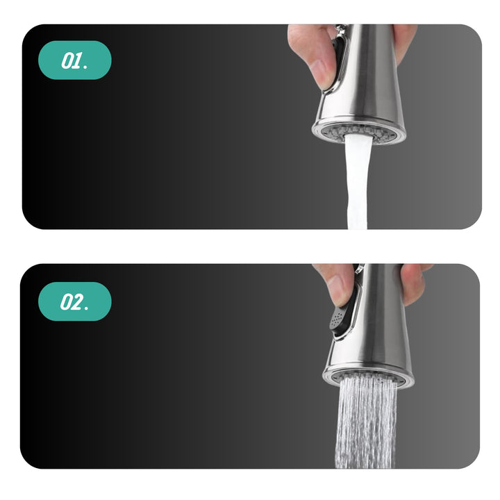 Lisslune | Kitchen mixer, faucet JF-7020S with pull-out spray, 2 modes, 400 mm