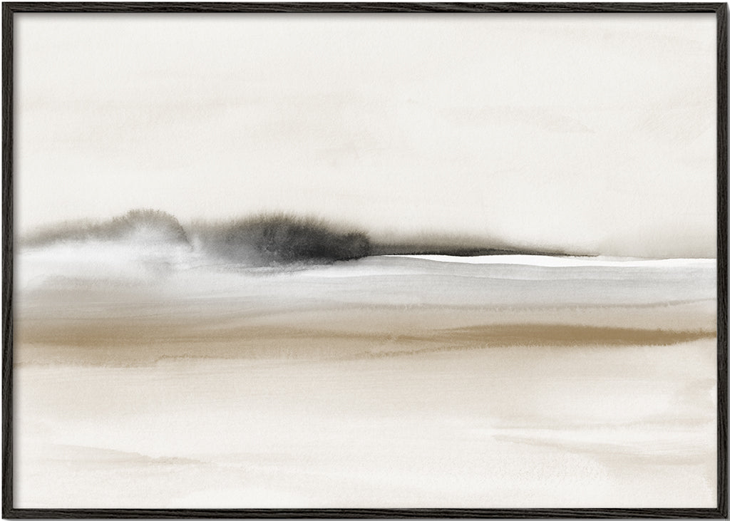 Lisslune | Hazy horizon in sepia and black watercolor