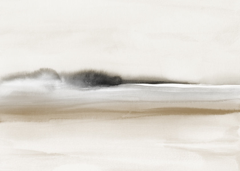 Lisslune | Hazy horizon in sepia and black watercolor