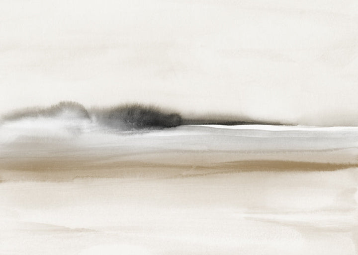 Lisslune | Hazy horizon in sepia and black watercolor