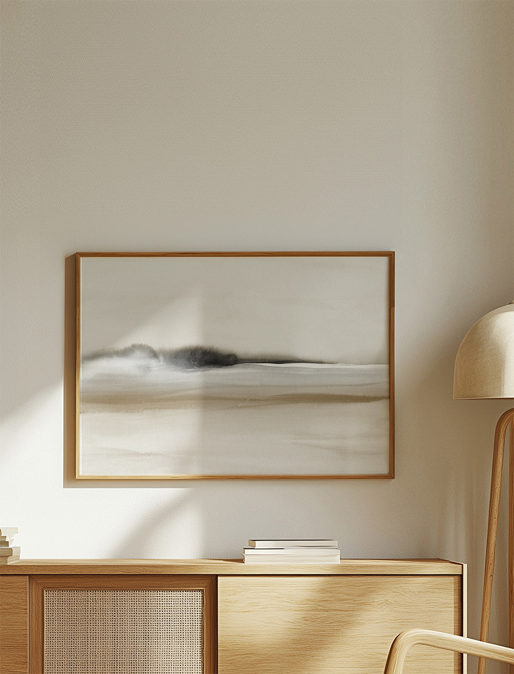 Lisslune | Hazy horizon in sepia and black watercolor