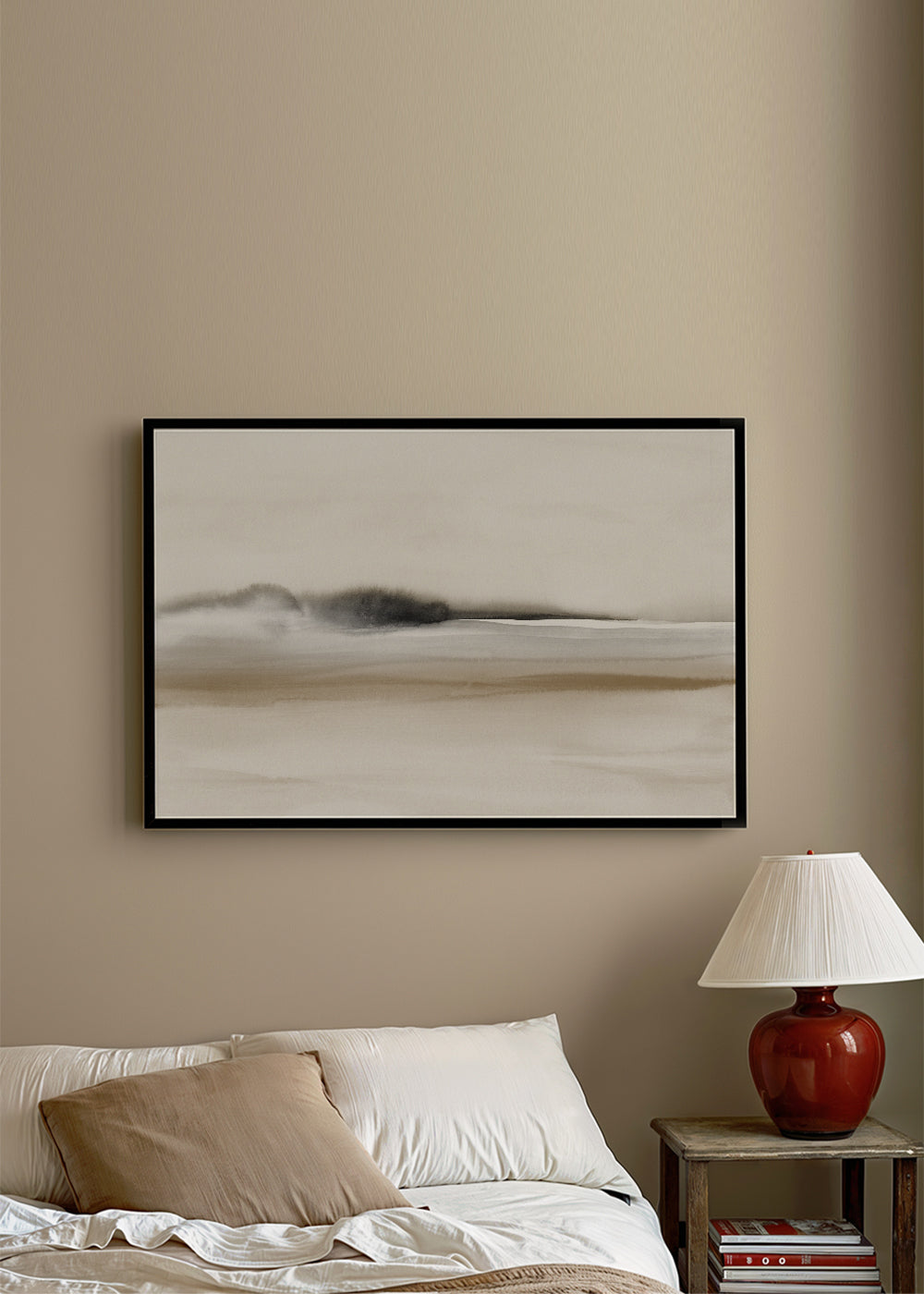Lisslune | Hazy horizon in sepia and black watercolor