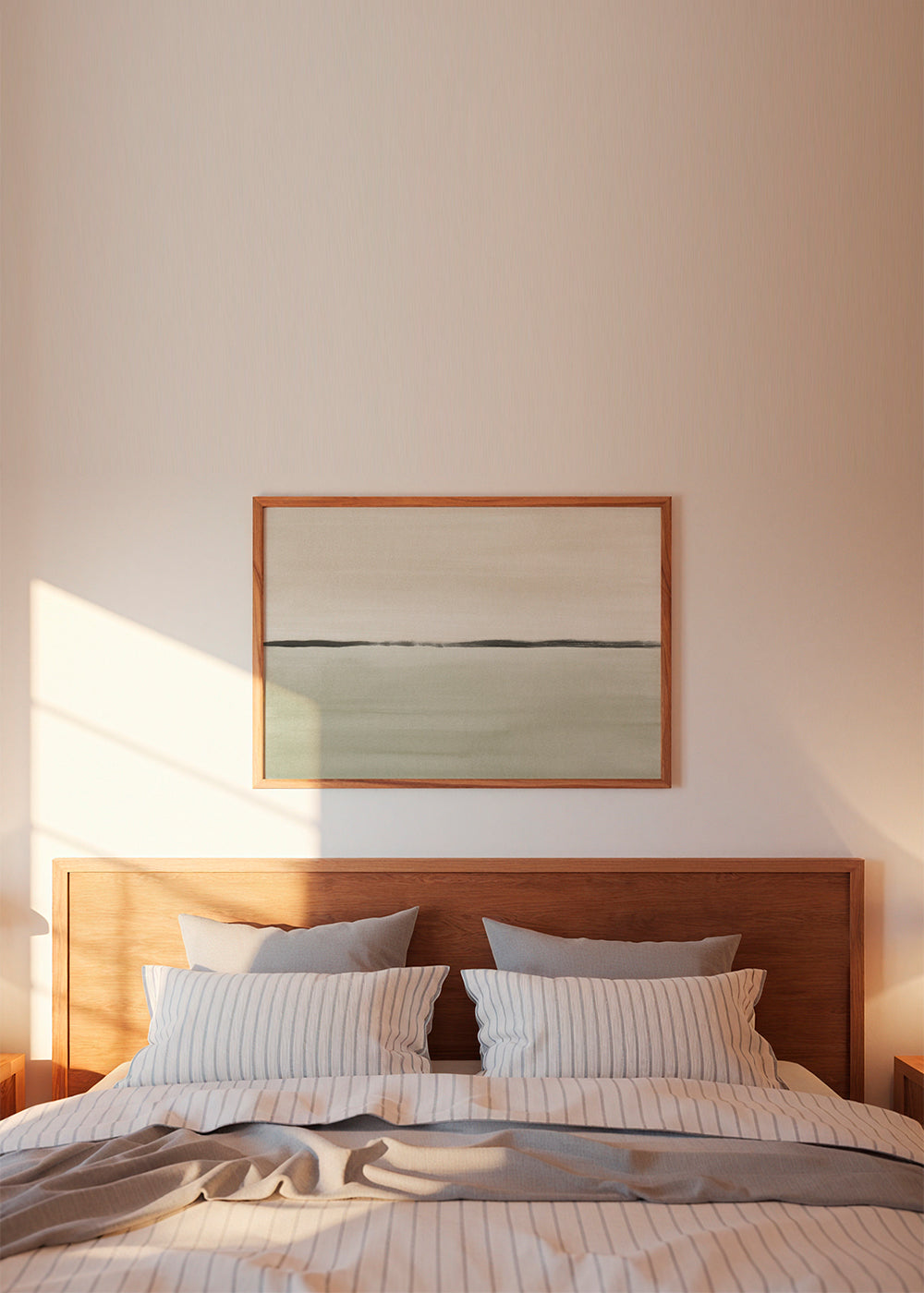 Lisslune | Minimalist horizon in soft olive green and sepia