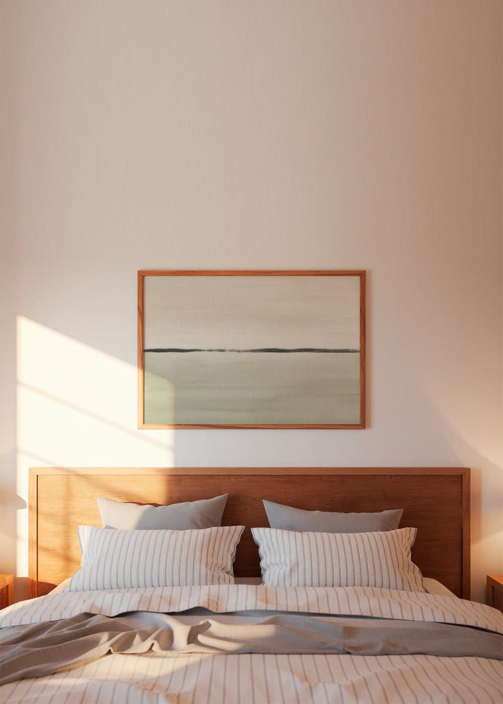 Lisslune | Minimalist horizon in soft olive green and sepia