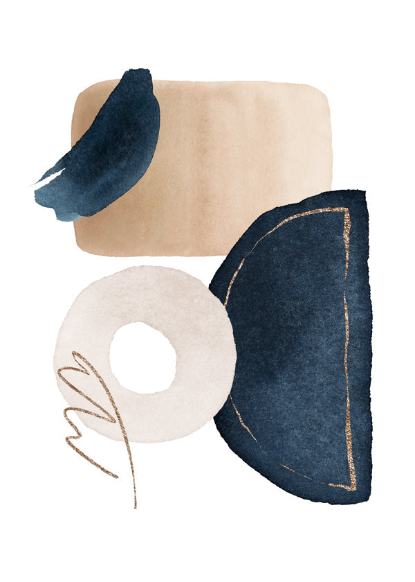 Lisslune | Watercolor Shapes in Marine 2