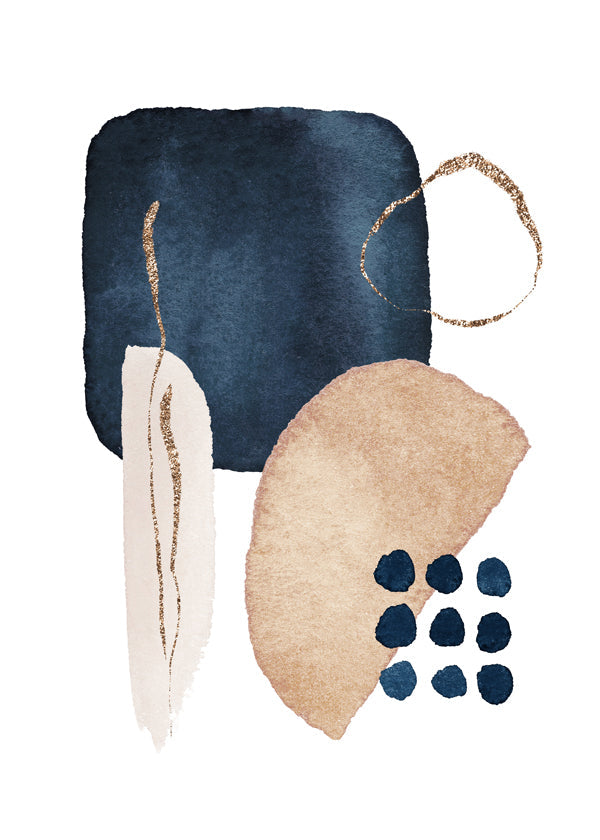 Lisslune | Watercolor shapes in navy 4