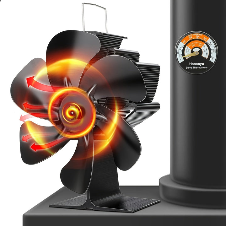 Lisslune | ThermoBreeze | Heat Powered Stove Fan – Silent Operation, No Electricity, Efficient Heat Distribution