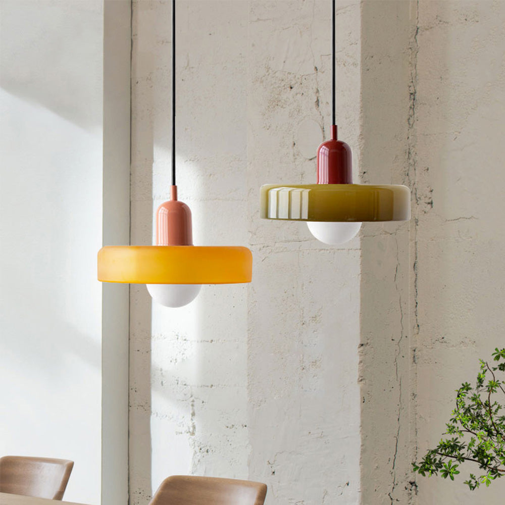 Lisslune | Scandi Bauhaus Pendant Light – Stylish Orange Ceiling Lamp for Contemporary Spaces