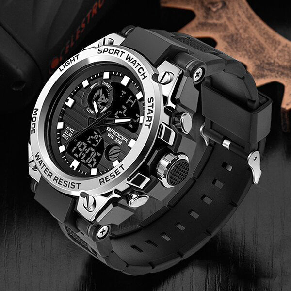 Lisslune | TitanGuard Military Men's Watch – Rugged Multifunctional Analog & Digital Timepiece