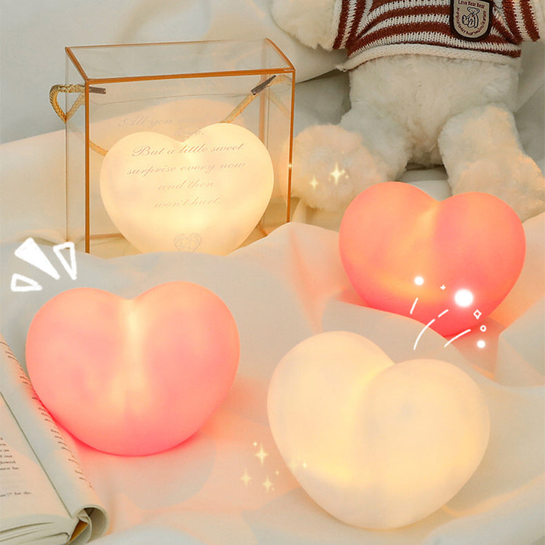 Lisslune | LuvSphere Silicone LED Night Light | Heart-Shaped Design | Table Lamp | Warm Mood Light | Decorative