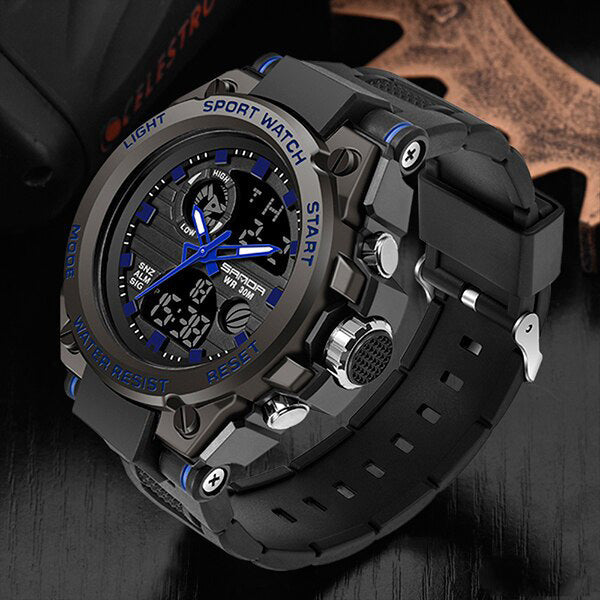 Lisslune | TitanGuard Military Men's Watch – Rugged Multifunctional Analog & Digital Timepiece