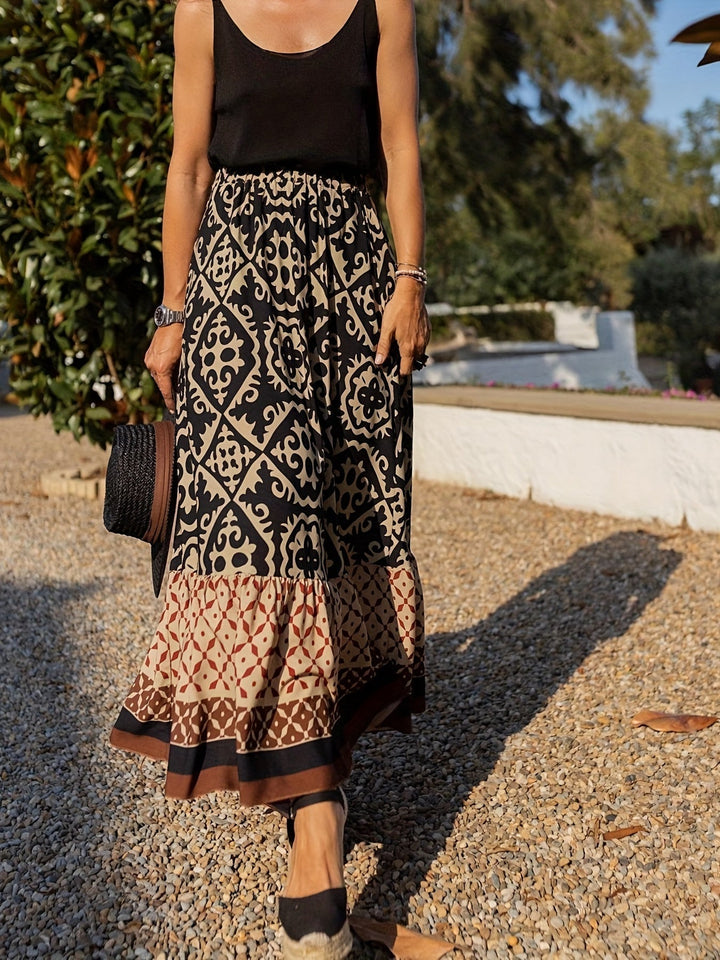 Lisslune | Boho Lange Rock mit Print