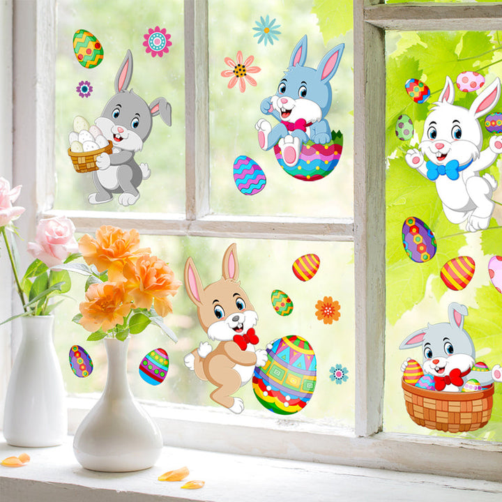Lisslune | Easter Bunny Egg Wall Stickers, 2 Sheets