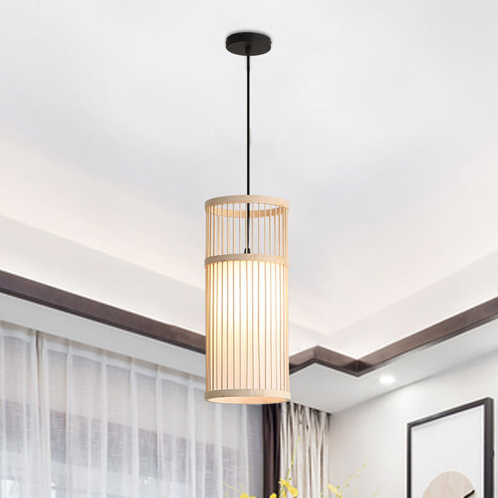 Lisslune | Bambora Zen Pendant Light | Handwoven Bamboo Lantern | Japanese Design | Natural Elegance
