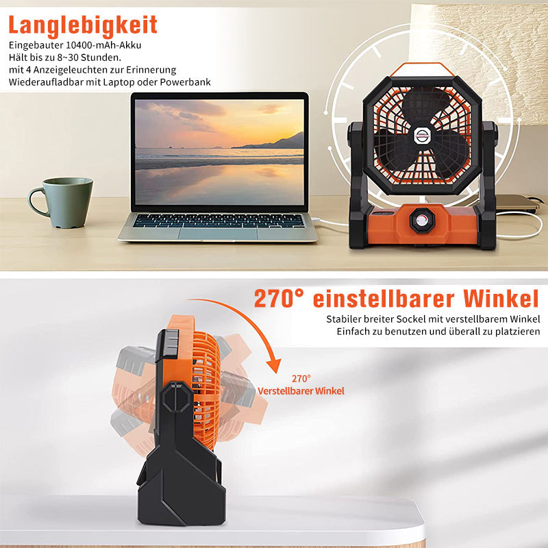 Lisslune | Portable fan for outdoor use with LED light